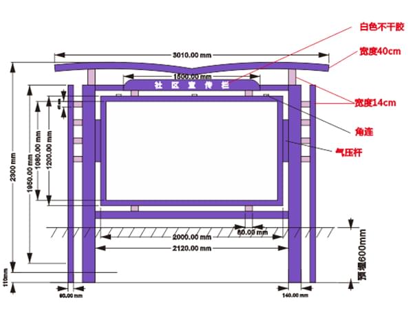 社區(qū)黨建文化金屬宣傳公告欄