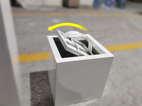 理工大學(xué) 校園不銹鋼翻蓋垃圾桶異形定制